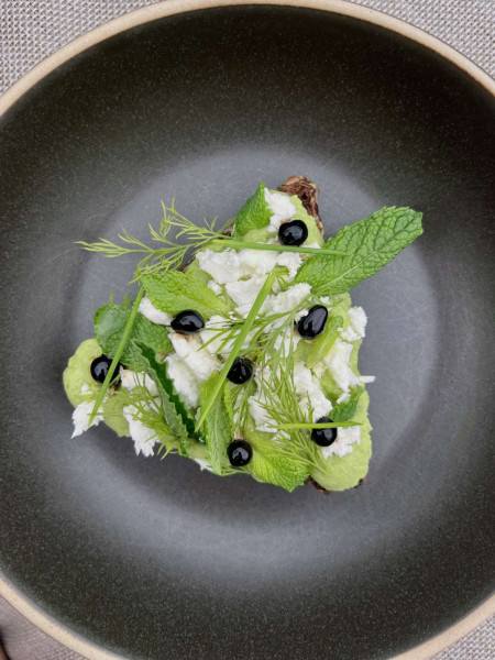 A beautifully crafted meal prepared and served by Chef Kiki aboard luxury crewed yacht Siete Mares - Horizon Luxury Crewed
