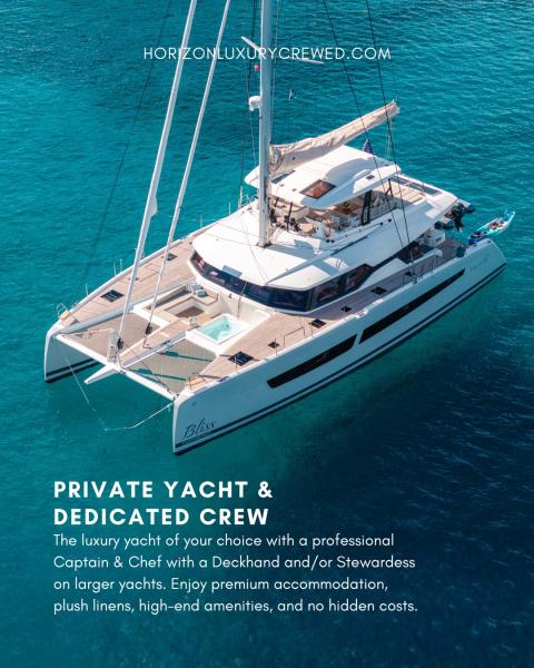 From the moment you step aboard, everything is taken care of. ✨

Your own private yacht. A dedicated crew. Personalised menus. Premium water toys. And the freedom to spend each day exactly how you want.

This is the all-inclusive luxury of a crewed yacht vacation — where the only thing on your itinerary is enjoying every moment.🌴

📧crewed@horizonyachtcharters.com
🧑‍💻horizonluxurycrewed.com

#HorizonLuxuryCrewed #LuxuryYachtCharter #BVIYachtCharter #CrewedYachtCharter #sailthebvi