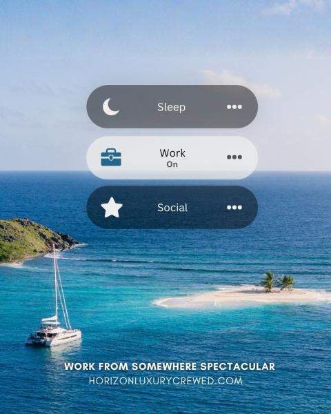 Feeling the itch to switch up your office setup?🧑‍💻 Work from, in and surrounded by paradise with the comfort of your own private all-inclusive luxury crewed yacht! 

PSA, your coworkers might ask if your teams background is AI 😵‍💫

Book your WFH escape👇
📧crewed@horizonyachtcharters.com
🧑‍💻horizonluxurycrewed.com

#horizonluxurycrewed #workfromhome #yachtcharter #remotework #bvi